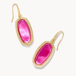 Kendra Scott Dani Gold Ridge Frame Drop Earrings in Azalea Illusion